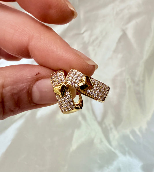 Orecchini square hoops Cuori in Luce