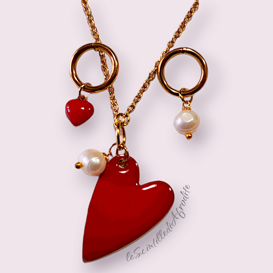 Completo collana e orecchini Big Heart