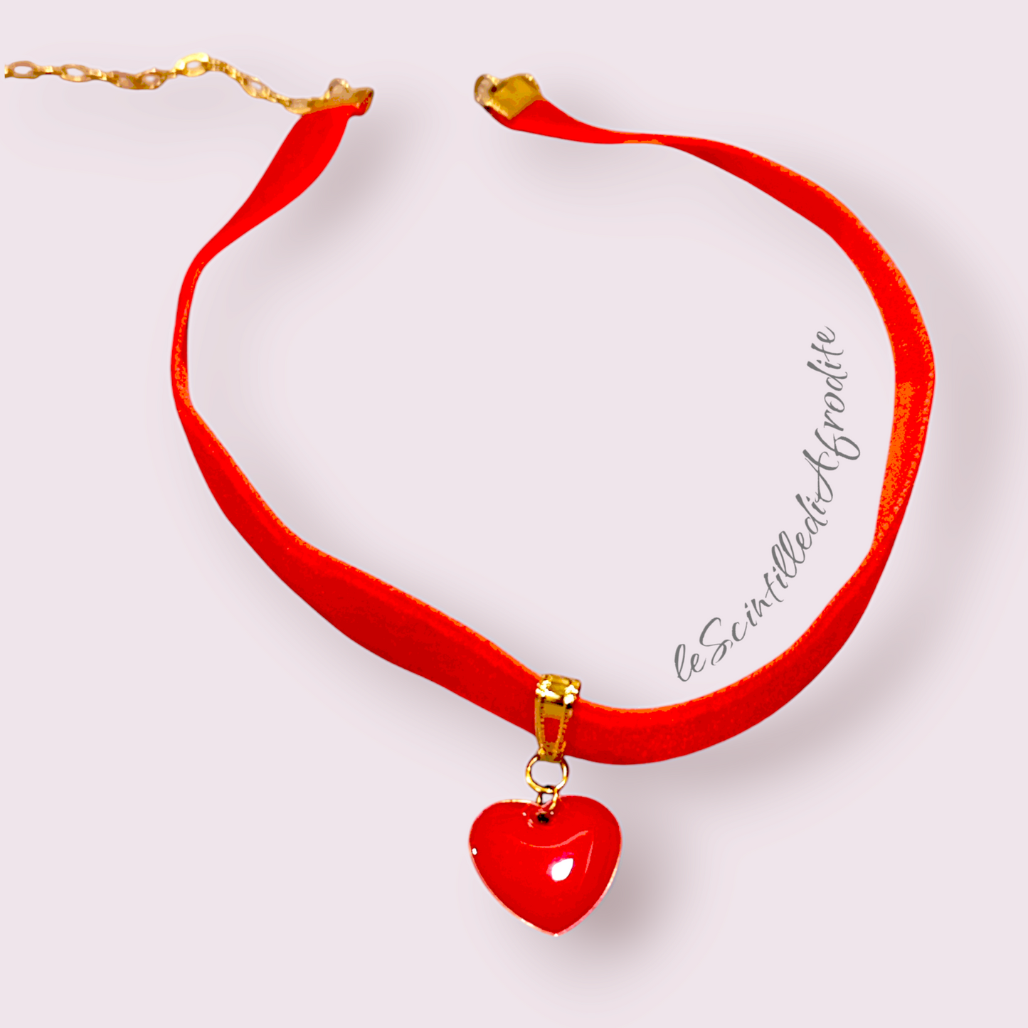 Velvet choker Red Heart